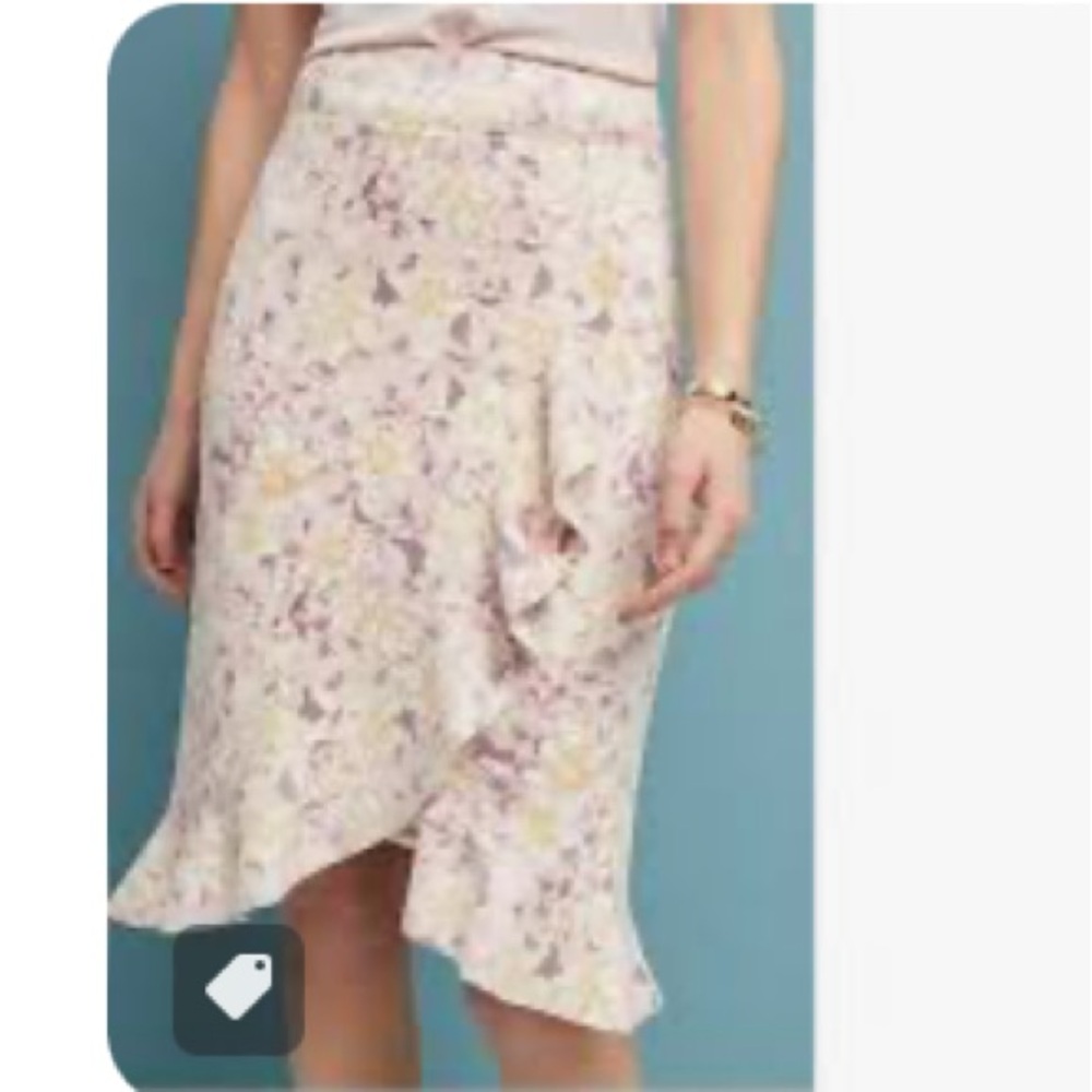 Anthropologie Sky ruffled floral mini skirt size 2